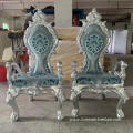 antique wooden accent velvet chairs throne luxury